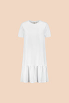 Ruffle T-shirt Dress, White - Kaiko Clothing Company Oy