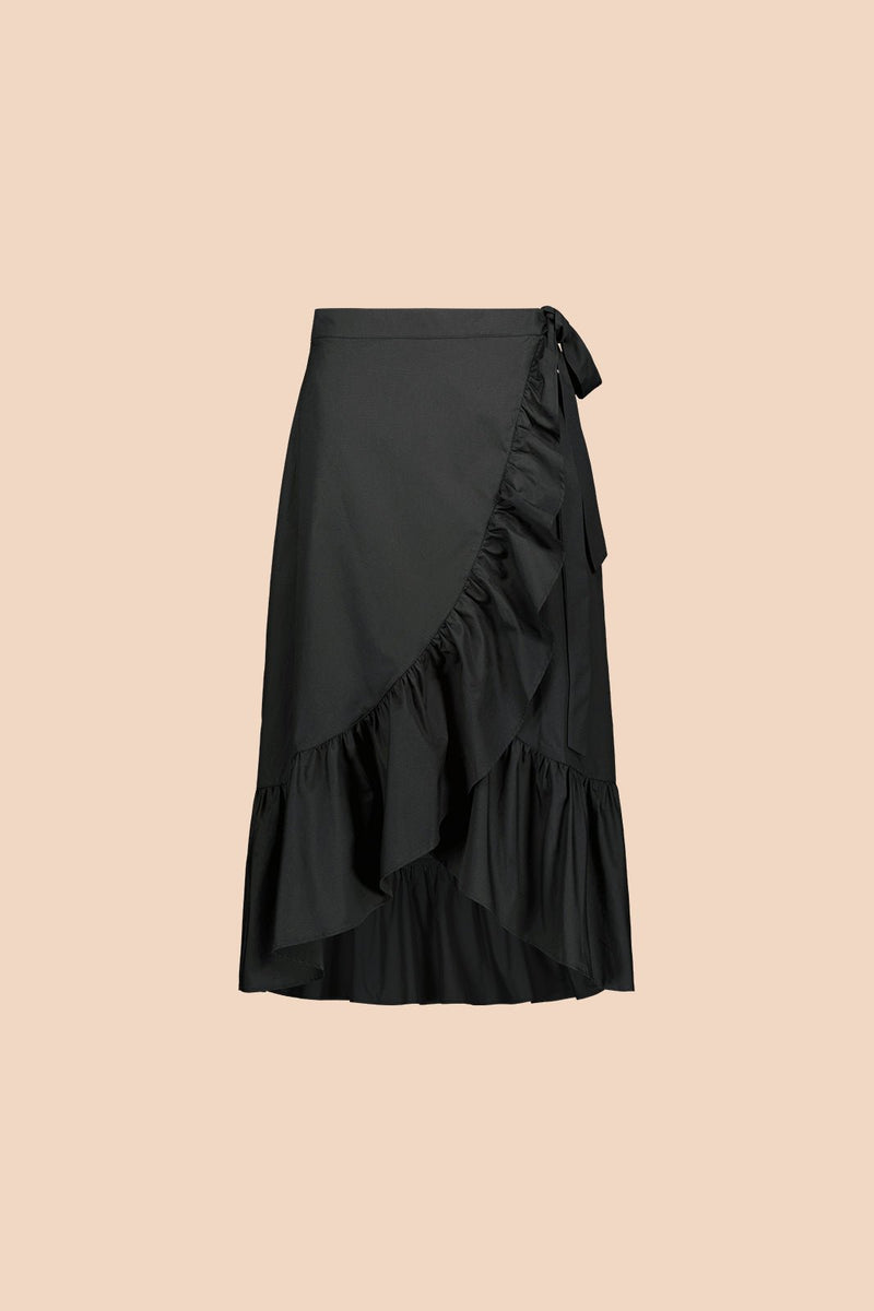 Ruffle Wrap Skirt, Black – Kaiko Clothing