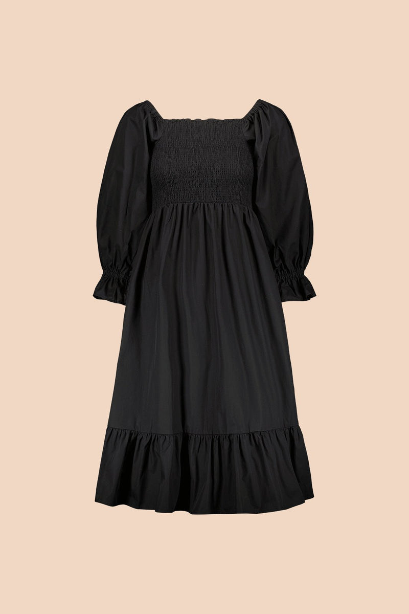 Smock Dress, Black - Kaiko Clothing Company Oy