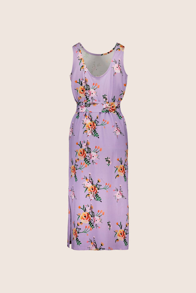 Tank Midi Dress, Lavender Bloom - Kaiko Clothing Company Oy