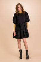 Tiered Mini Dress, Black - Kaiko Clothing Company Oy