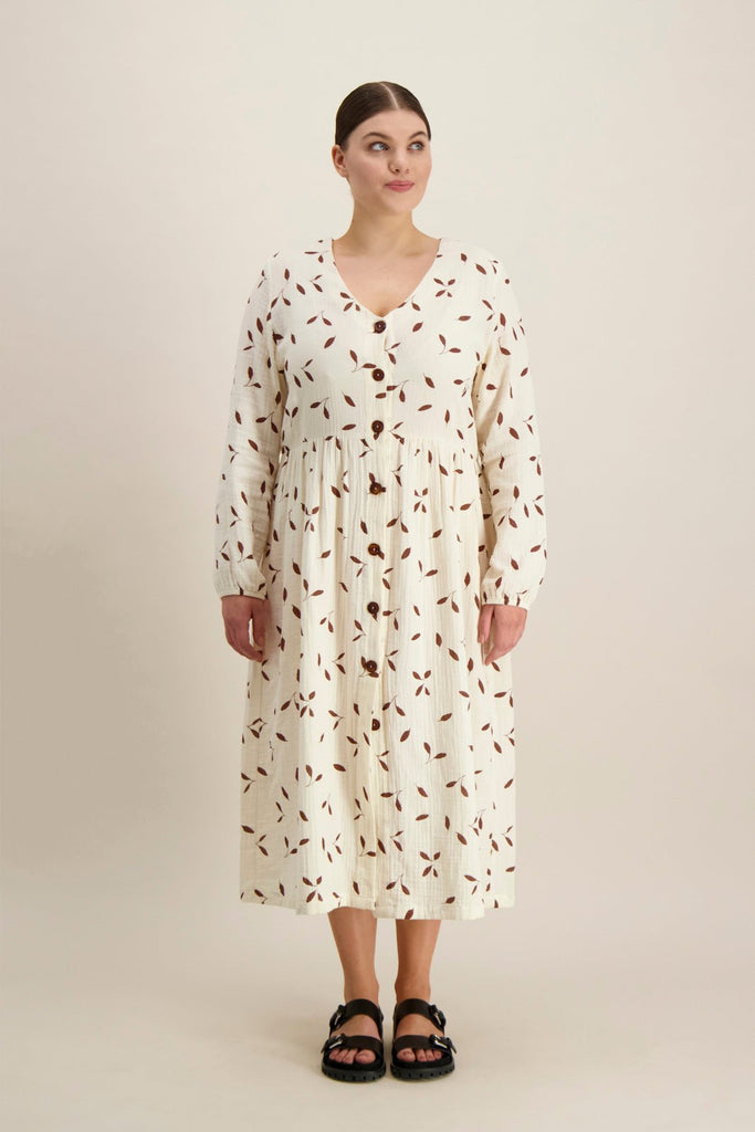 Wind Button Dress, Sand - Kaiko Clothing Company Oy