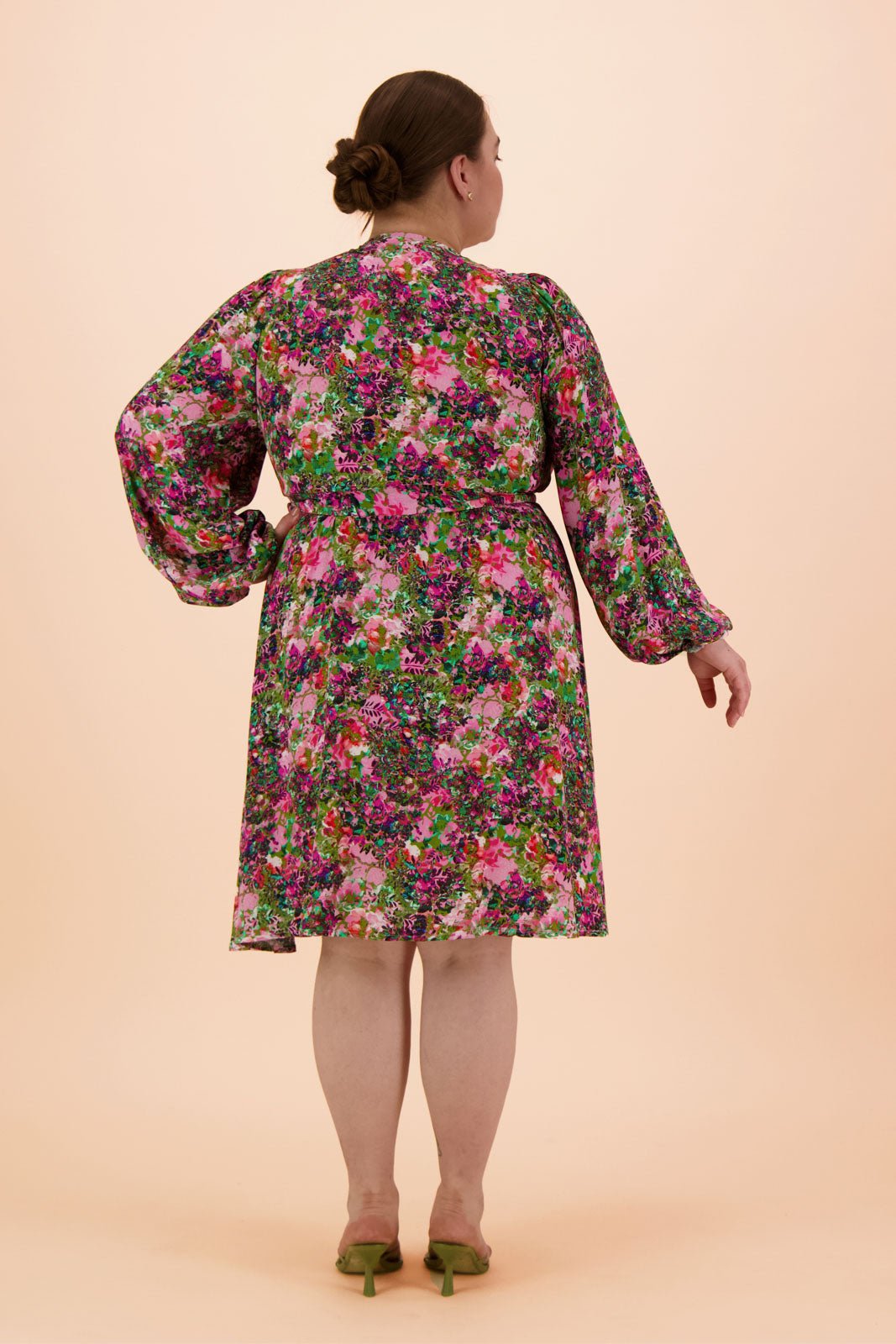 Wrap Mini Dress, Blooming Forest Bright - Kaiko Clothing Company Oy