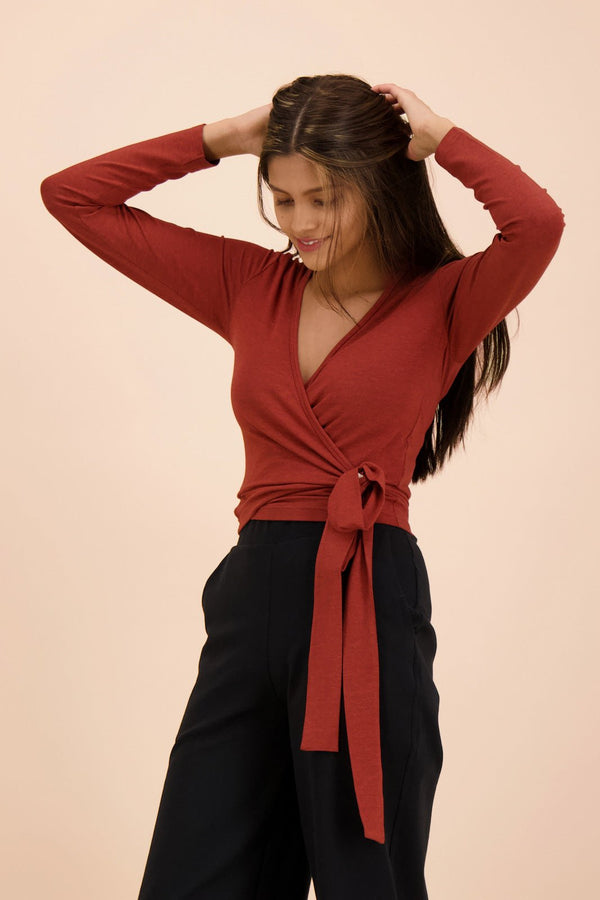 Wrap Top, Rosewood - Kaiko Clothing Company Oy
