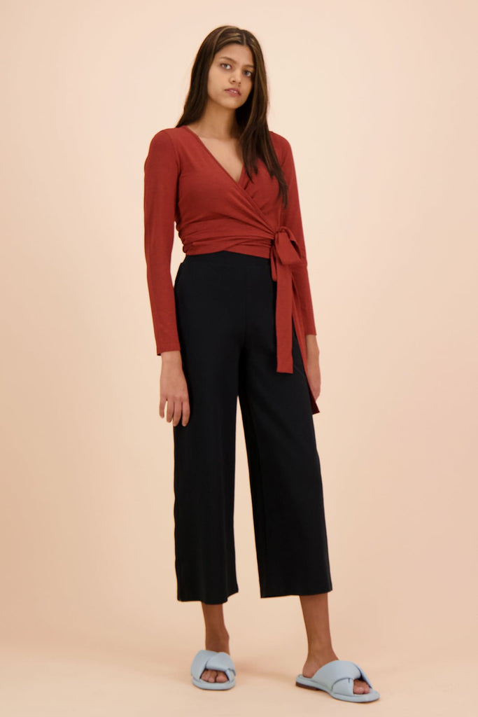 Wrap Top, Rosewood - Kaiko Clothing Company Oy